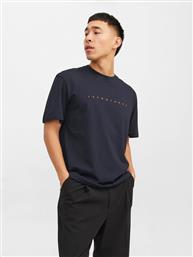 T-SHIRT STAR 12234746 ΣΚΟΥΡΟ ΜΠΛΕ RELAXED FIT JACK & JONES