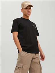 T-SHIRT WATERS 12235245 ΜΑΥΡΟ RELAXED FIT JACK & JONES