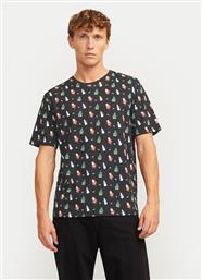 T-SHIRT XMAS MERRY 12265399 ΜΑΥΡΟ STANDARD FIT JACK & JONES