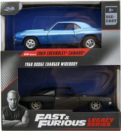 FAST & FURIOUS TWIN PACK 1:32 WAVE 2/1 1969 CHEVROLET CAMARO AND 1968 DODGE CHARGE, 253202013 JADA TOYS