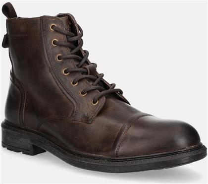 ΔΕΡΜΑΤΙΝΑ ΠΑΠΟΥΤΣΙΑ WOODLAND BOOT ΧΡΩΜΑ: ΚΑΦΕ, JM42040A JEEP