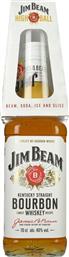 ΟΥΙΣΚΙ STRAIGHT BOURBON 700ML GLASS PACK JIM BEAM
