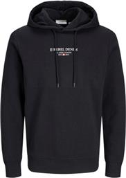 JEANS PRINT SWEAT HOOD SN 12268879-BLACK ΜΑΥΡΟ JJ REBEL