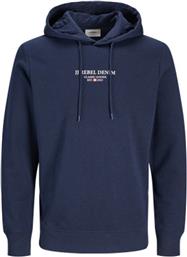 JEANS PRINT SWEAT HOOD SN 12268879-SKY CAPTAIN ΜΠΛΕ JJ REBEL