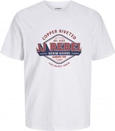 JREBCASPER TEE SS CREW NECK 12266308-WHITE ΛΕΥΚΟ JJ REBEL