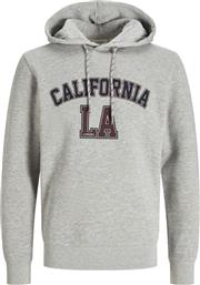 JREBOWEN SWEAT HOOD 12266368-LIGHT GREY MELANGE ΓΚΡΙ JJ REBEL