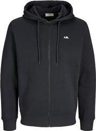 JREBREBEL LOGO SWEAT ZIP HOOD 12266382-BLACK ΜΑΥΡΟ JJ REBEL