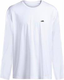 JREBREBEL LOGO TEE LS CREW NECK 12273399-WHITE ΛΕΥΚΟ JJ REBEL