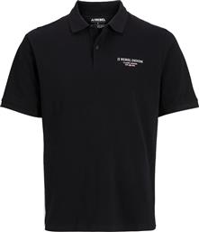 PRINT POLO SS 12274160-BLACK ΜΑΥΡΟ JJ REBEL