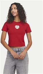 T-SHIRT GIGI 12277657 ΚΟΚΚΙΝΟ STRETCH FIT JJXX