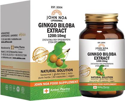 LIPOSOMAL GINKGO BILOBA EXTRACT 120MG ΣΥΜΠΛΗΡΩΜΑ ΔΙΑΤΡΟΦΗΣ ΕΚΧΥΛΙΣΜΑΤΟΣ ΤΟΥ ΒΟΤΑΝΟΥ GINKGO BILOBA ΛΙΠΟΣΩΜΙΚΗΣ ΜΟΡΦΗΣ ΓΙΑ ΕΝΙΣΧΥΣΗ ΤΗΣ ΜΝΗΜΗΣ & ΒΕΛΤΙΩΣΗ ΤΗΣ ΚΥΚΛΟΦΟΡΑΣ ΤΟΥ ΑΙΜΑΤΟΣ 30CAPS JOHN NOA