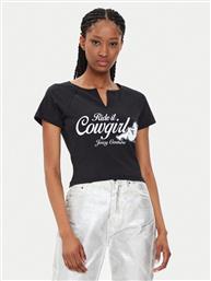 T-SHIRT RIDE A COWGIRL JCWCT23333 ΜΑΥΡΟ SLIM FIT JUICY COUTURE από το MODIVO