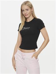 T-SHIRT SHRUNKEN DIAMANTE JCMCT223257 ΜΑΥΡΟ SLIM FIT JUICY COUTURE