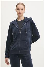 ΒΕΛΟΥΔΙΝΗ ΜΠΛΟΥΖΑ HALAN OVERSIZED HOODIE ΧΡΩΜΑ: ΝΑΥΤΙΚΟ ΜΠΛΕ, ΜΕ ΚΟΥΚΟΥΛΑ, JCWAS24342 JUICY COUTURE