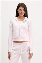 ΒΕΛΟΥΔΙΝΗ ΜΠΛΟΥΖΑ WRAP YOU UP ΧΡΩΜΑ: ΡΟΖ, ΜΕ ΚΟΥΚΟΥΛΑ, JCNAS126451 JUICY COUTURE