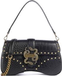 ΓΥΝΑΙΚΕΙΑ ΤΣΑΝΤΑ ΩΜΟΥ ΜΕ CROCO PATTERN ΚΑΙ ΛΟΓΟΤΥΠΟ ΜΕ ICONIC SNAKES - 79RA4BA1ZSB96 ΜΑΥΡΟ JUST CAVALLI