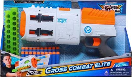 FAST SHOTS - CROSS COMBAT ELITE WITH 20 FOAMS DARTS AND 2 CARTRIDGES, 590080 JUST TOYS