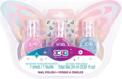 MAKE IT REAL BUTTERFLY NAIL POLISH TRIO (10043) JUST TOYS
