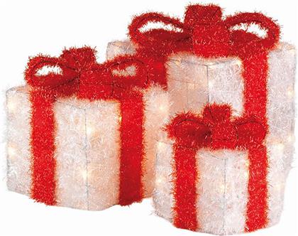 ΧΡΙΣΤΟΥΓΕΝΝΙΑΤΙΚΑ ΔΩΡΑ ΜΕ LED ΦΩΤΑ (3 ΤΕΜΑΧΙΑ) - 480659 KAEMINGK
