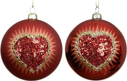 ΧΡΙΣΤΟΥΓΕΝΝΙΑΤΙΚΗ ΜΠΑΛΑ ''HEART SEQUINS'' 8 CM - 24874 KAEMINGK