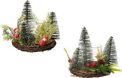 ΧΡΙΣΤΟΥΓΕΝΝΙΑΤΙΚΗ ΔΙΑΚΟΣΜΗΤΙΚΗ ΒΑΣΗ ΓΙΑ ΡΕΣΟ 12 X 12 X 10 CM - 537446 KAEMINGK