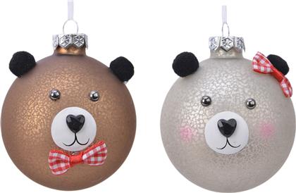 ΧΡΙΣΤΟΥΓΕΝΝΙΑΤΙΚΗ ΓΥΑΛΙΝΗ ΜΠΑΛΑ ΜΕ ΣΧΕΔΙΟ ΑΡΚΟΥΔΑΚΙ 10 CM - 062491 KAEMINGK