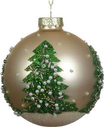 ΧΡΙΣΤΟΥΓΕΝΝΙΑΤΙΚΗ ΓΥΑΛΙΝΗ ΜΠΑΛΑ ''TREE BEADS & PEARL'' 8 CM - 070716 KAEMINGK
