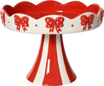 ΧΡΙΣΤΟΥΓΕΝΝΙΑΤΙΚΗ ΠΙΑΤΕΛΑ ΣΕΡΒΙΡΙΣΜΑΤΟΣ ΜΕ ΠΟΔΙ ''BOWS'' 23 X 22 X 17 CM - 538008 KAEMINGK