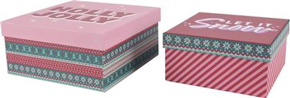 ΧΡΙΣΤΟΥΓΕΝΝΙΑΤΙΚΟ ΧΑΡΤΙΝΟ ΔΙΑΚΟΣΜΗΤΙΚΟ ''BOX'' 24 X 23,5 X 11 CM - 709025 KAEMINGK