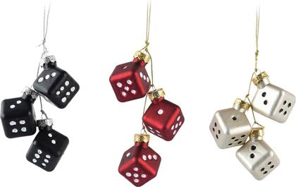 ΧΡΙΣΤΟΥΓΕΝΝΙΑΤΙΚΟ ΓΥΑΛΙΝΟ ΣΤΟΛΙΔΙ ''DICE'' 2,7 X 2,7 X 3,3 CM - 129601 KAEMINGK