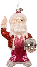 ΧΡΙΣΤΟΥΓΕΝΝΙΑΤΙΚΟ ΓΥΑΛΙΝΟ ΣΤΟΛΙΔΙ ''SANTA WITH DISCO BAUBLE'' 8,8 X 6,7 X 13,3 CM - 121813 KAEMINGK