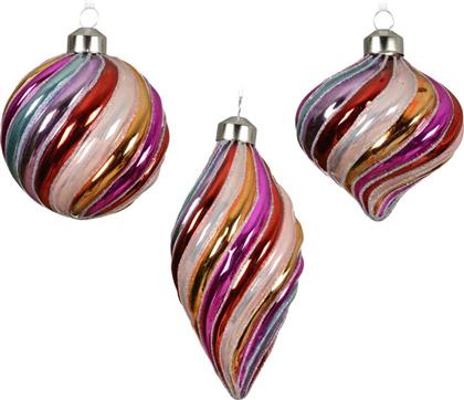 ΧΡΙΣΤΟΥΓΕΝΝΙΑΤΙΚΟ ΓΥΑΛΙΝΟ ΣΤΟΛΙΔΙ ''STRIPES & SWIRLS'' 8 CM - 71380 KAEMINGK