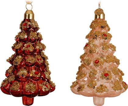 ΧΡΙΣΤΟΥΓΕΝΝΙΑΤΙΚΟ ΓΥΑΛΙΝΟ ΣΤΟΛΙΔΙ ''TREE WITH BEADS & SEQUINS'' 7,5 X 12 CM - 122232 KAEMINGK