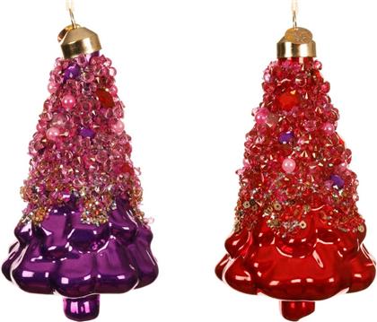 ΧΡΙΣΤΟΥΓΕΝΝΙΑΤΙΚΟ ΓΥΑΛΙΝΟ ΣΤΟΛΙΔΙ ''TREE WITH BEADS & SPANGLES'' 7,5 X 12 CM - 122220 KAEMINGK