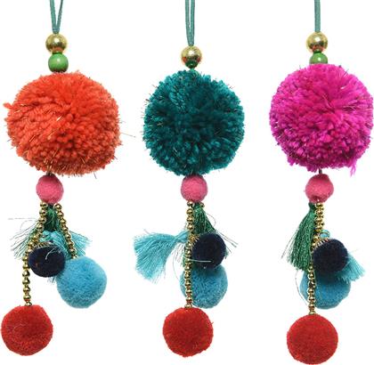 ΧΡΙΣΤΟΥΓΕΝΝΙΑΤΙΚΟ ΣΤΟΛΙΔΙ ΜΕ POM POM ΚΑΙ ΧΑΝΤΡΕΣ 6 X 25 CM - 610928 KAEMINGK