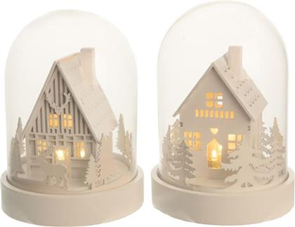 ΧΡΙΣΤΟΥΓΕΝΝΙΑΤΙΚΟ ΞΥΛΙΝΟ ΣΠΙΤΑΚΙ ΜΕ LED ΦΩΣ 18 CM - 480844 KAEMINGK