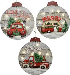 ΧΡΙΣΤΟΥΓΕΝΝΙΑΤΙΚΟ ΞΥΛΙΝΟ ΣΤΟΛΙΔΙ ΜΕ LED ΦΩΤΑΚΙΑ 2.3 X 29 X 32 CM - 480169 KAEMINGK