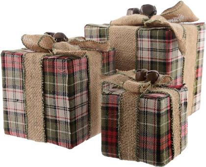 ΣΕΤ ΧΡΙΣΤΟΥΓΕΝΝΙΑΤΙΚΑ ΔΙΑΚΟΣΜΗΤΙΚΑ ΧΩΡΟΥ ΣΕ ΣΧΗΜΑ ΔΩΡΟ (3 ΤΕΜΑΧΙΑ) 15 X 15 X 15 CM /18 X 18 X18 CM /12 X12 X12 CM - 611079 KAEMINGK