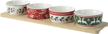 ΣΕΤ ΧΡΙΣΤΟΥΓΕΝΝΙΑΤΙΚΑ ΠΟΡΣΕΛΑΝΙΝΑ ΜΠΟΛ ΣΕ ΔΙΣΚΟ 10 X 38 X 4,6 CM (4 ΤΕΜΑΧΙΑ) - 646938 KAEMINGK