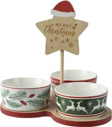ΣΕΤ ΧΡΙΣΤΟΥΓΕΝΝΙΑΤΙΚΑ ΠΟΡΣΕΛΑΝΙΝΑ ΜΠΟΛ ΣΕ ΔΙΣΚΟ 18 X 20 X 19 CM (3 ΤΕΜΑΧΙΑ) - 646945 KAEMINGK
