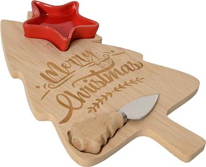 ΞΥΛΟ ΚΟΠΗΣ BAMBOO ΜΕ ΧΡΙΣΤΟΥΓΕΝΝΙΑΤΙΚΗ ΔΙΑΚΟΣΜΗΣΗ 30 X 20 X 2,6 CM - 646952 KAEMINGK