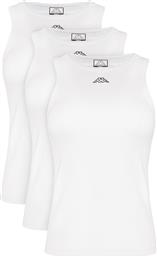 ΣΕΤ 3 ΤΟΠ LOGO MYRTA 38277KW ΛΕΥΚΟ REGULAR FIT KAPPA