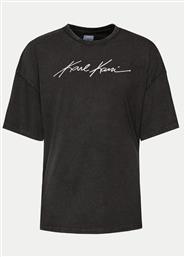 T-SHIRT KM242-048-6 ΜΑΥΡΟ BOXY FIT KARL KANI