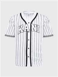 T-SHIRT SERIF PINSTRIPE BASEBALL 6033361 ΛΕΥΚΟ RELAXED FIT KARL KANI