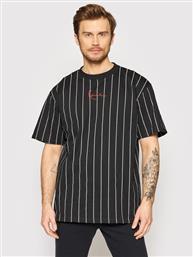 T-SHIRT SIGNATURE PINSTRIPE 6030153 ΜΑΥΡΟ REGULAR FIT KARL KANI