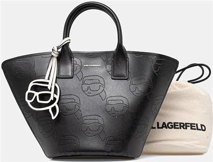 ΔΕΡΜΑΤΙΝΗ ΤΣΑΝΤΑ IKON ΧΡΩΜΑ: ΜΑΥΡΟ, A1W30491 KARL LAGERFELD