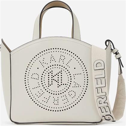 ΔΕΡΜΑΤΙΝΗ ΤΣΑΝΤΑ K/CIRCLE ΧΡΩΜΑ: ΑΣΠΡΟ, A1W30058 KARL LAGERFELD