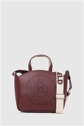 ΔΕΡΜΑΤΙΝΗ ΤΣΑΝΤΑ K/CIRCLE ΧΡΩΜΑ: ΜΠΕΖ, A1W30058 KARL LAGERFELD