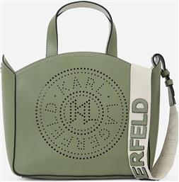 ΔΕΡΜΑΤΙΝΗ ΤΣΑΝΤΑ K/CIRCLE ΧΡΩΜΑ: ΠΡΑΣΙΝΟ, A1W30058 KARL LAGERFELD