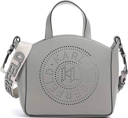 ΓΥΝΑΙΚΕΙΑ ΤΣΑΝΤΑ ΧΕΙΡΟΣ ''K/CIRCLE PERFORATED SMALL'' - A1W30058 ΓΚΡΙ ΑΝΟΙΧΤΟ KARL LAGERFELD